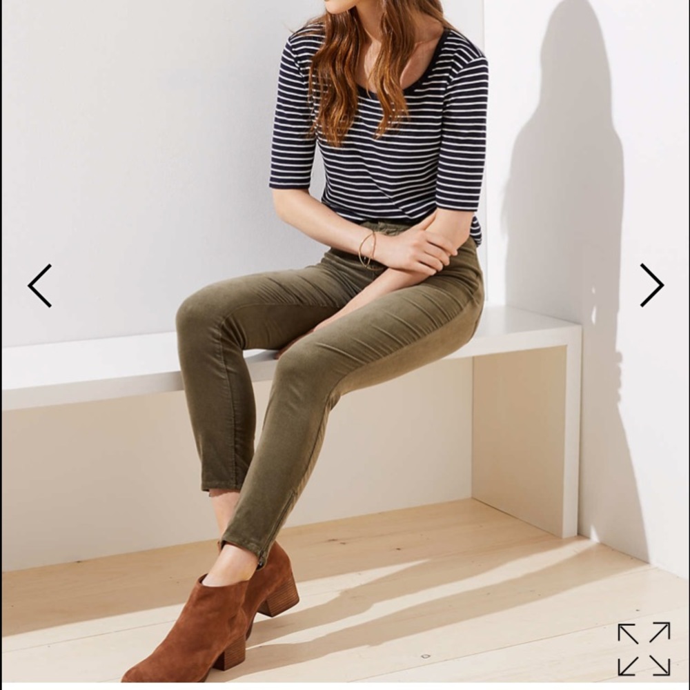 Petite Modern Zip Corduroy Pants